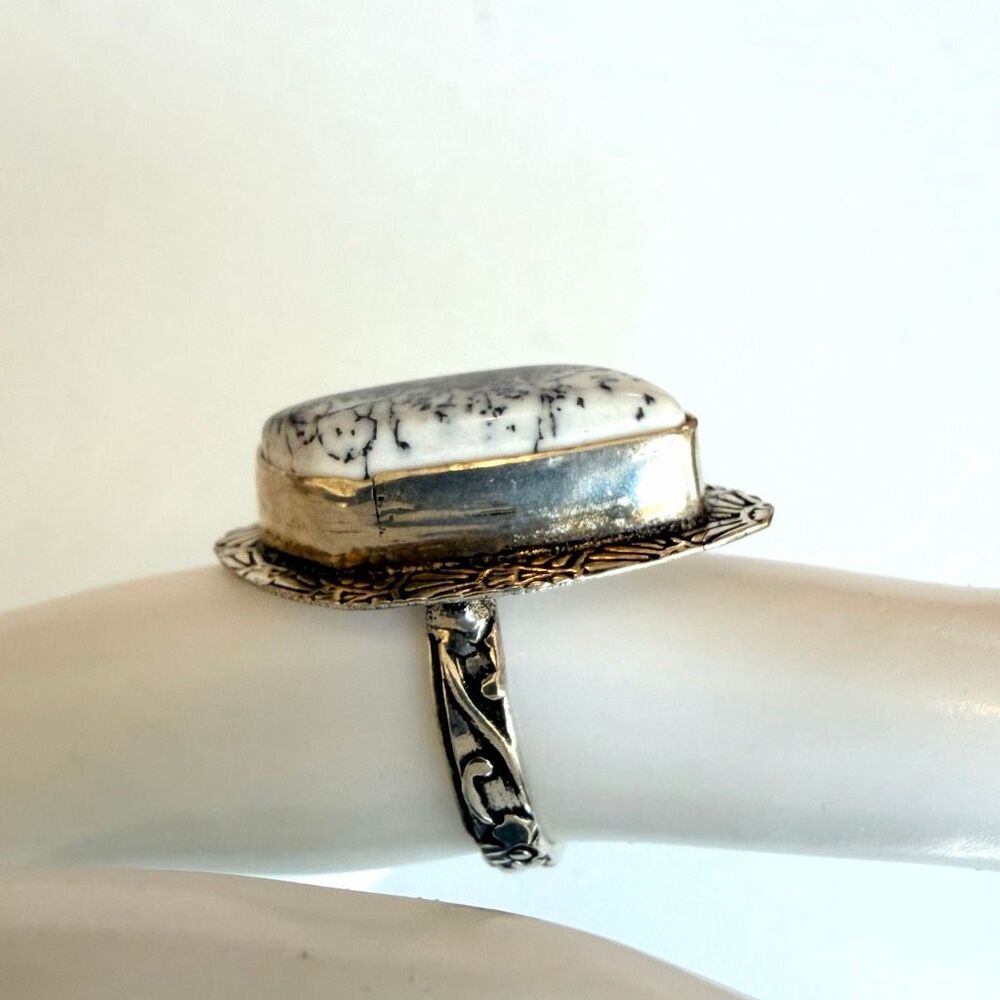 Dendritic Agate Statement Ring - image 3